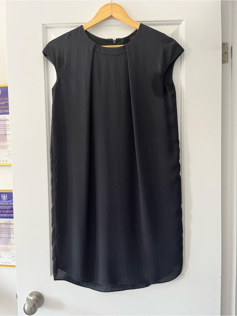 COS Black Cap-Sleeve Midi Dress - 6